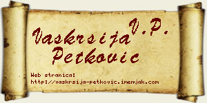 Vaskrsija Petković vizit kartica
